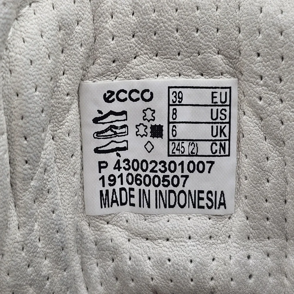 ECCO Soft 7 Shoes Womens Size 8 White‎ Leather High Top Comfort Casual Sneakers